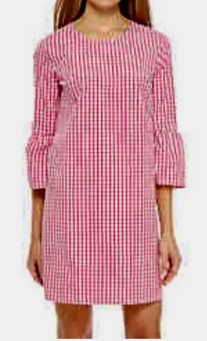 Crown & Ivy Pink Gingham Garden Party Dress Size M thumbnail 1