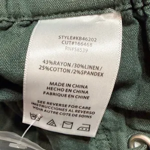 Kut from the Kloth Rosalie Relaxed Drawstring Pant Olive Green Linen Blend M NEW thumbnail 9