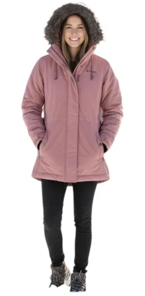 Columbia Coat Womens Small Pink Omni-Shield Hooded Fur Trim Winter Parka thumbnail 1
