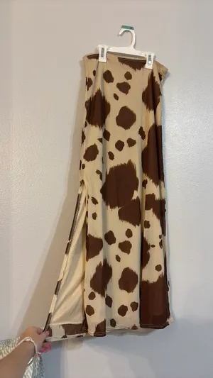 Country cow print long skirt thumbnail 2