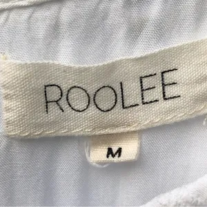 Roolee White Cotton Eyelet Puff Sleeve Blouse M thumbnail 2