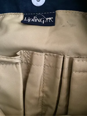 Rare Vintage Kipling Navy Shopper Tote School Work Laptop Bag with Keychain thumbnail 9