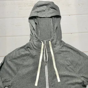 New - New Era - Women’s Grey Cotton Sueded Zipped Hoodie - Size Large thumbnail 4