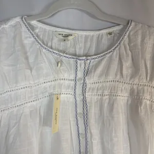 Max Studio London White Floral Sleeveless Top Size Medium NWT thumbnail 6