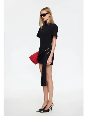 Lioness Martini Mini Dress in Onyx Medium New Womens Tailored Shirtdress thumbnail 12