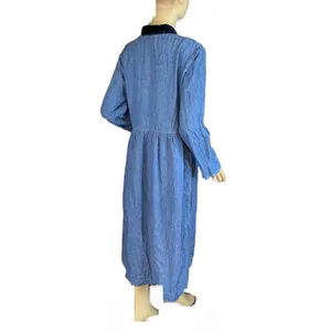 Vintage 1990'S You Babes Denim Cotton Baby Doll Dress W/ Velour Collar (18) thumbnail 3