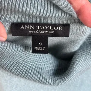 Ann Taylor Women's 100% Cashmere Turtleneck Sweater Seafoam Green/Blue Size S thumbnail 5