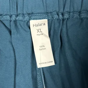 Halara Pants Womens XL Turquoise Blue Cotton Pockets Elastic Waist Joggers New thumbnail 4