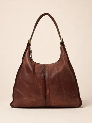 Hobo International Burgundy Distressed Leather Slouchy Shoulder Bag thumbnail 3