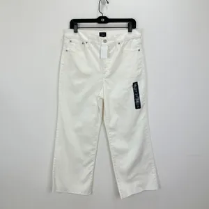 J.Crew Wide Leg Cropped Jean All Day Stretch White Stretch Denim US 30 NWT thumbnail 5