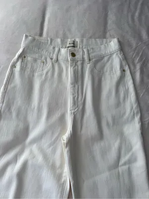 NWOT!! DL1961 Women's White Wide-Leg High-Rise Jeans thumbnail 4