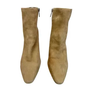 Vince Camuto Boots Size 8 Leather Womens Tan Almond Toe‎ Side Zip Ankle Booties thumbnail 6