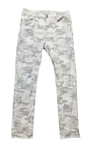 👖✨Mud Pie Rory Skinny Jeans White Gray‎ Camo Print Sz S✨ thumbnail 1