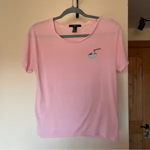 Forever 21 Relaxed Fit Baby Pink Ramen T-Shirt Medium thumbnail 2
