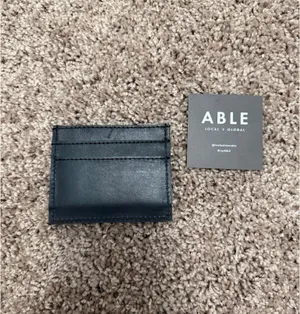 Able Leather Alem Card Case Wallet in Black thumbnail 4