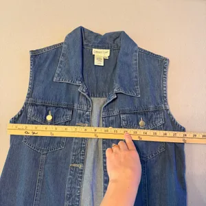 Coldwater Creek Tencel Blend Denim Trucker Vest Blue Sleeveless Women Size S thumbnail 7
