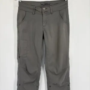 Prana Womens Size 4 Gray Convertible Hiking Pants‎ Roll Up Snap Outdoor Travel thumbnail 4
