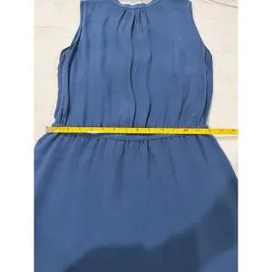 Babaton Silk Dress Sleeveless Drawstring Waist‎ Casual Blue Size S thumbnail 8