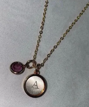 NEW Letter A Necklace Gold thumbnail 1