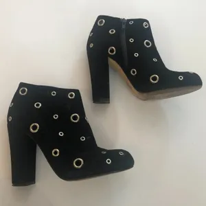 Opening Ceremony Grommet Heel Ankle Boots Black Suede EU 36 thumbnail 4