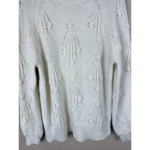 GAP Women’s Chunky Cable Pointelle Popcorn Knit Crewneck Sweater Size S Tall thumbnail 2