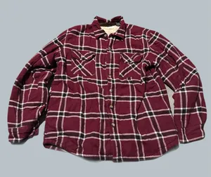 Wrangler Plaid navy Blue Red Women’s Sherpa lining Coat Jacket Pockets vintage thumbnail 1