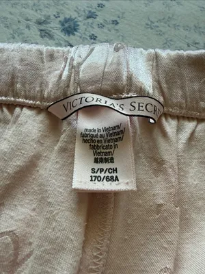 Victoria's Secret Blush Pink Satin Pajama Shorts with Black Piping thumbnail 2