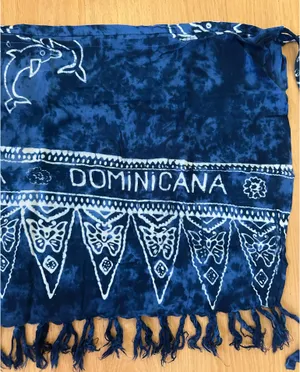 Blue Dominican Republic Wrap Skirt Swimsuit Coverup thumbnail 3