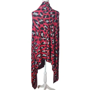 Colleen Lopez Red Leopard Print Open Front Shrug Size XL/1X Red Leopard Cardigan thumbnail 2