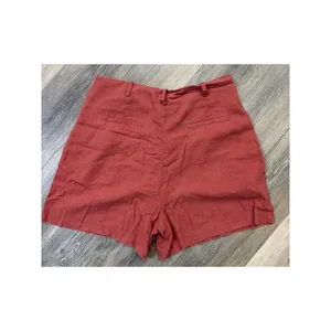 Koton Linen Blend Shorts Womens Size 12 Rust Orange High Waist Casual Summer thumbnail 2