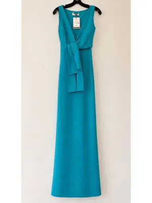 NWT Chiara Boni Sleeveless Gown Deep Sky Blue Italian Designer Dress Sz 4 thumbnail 2