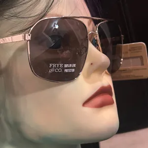 FRYE AND CO. Women's Aviator Sunglasses with Brown Lenses and Gold Frame thumbnail 5