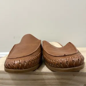 Nine West Juanita Brown Leather Braided Slip On Flat Mules‎ 10 thumbnail 6