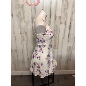Candie’s White Floral Lace Halter Dress XS thumbnail 3