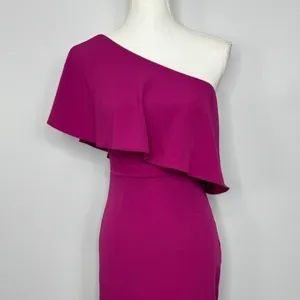 Lovers‎ + Friends Bentley One Shoulder Midi Dress XS Hot Pink Cocktail Party NEW thumbnail 5