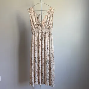 Anthropologie Grade & Gather sz S cream brown cottage‎ milkmaid Y2K maxi dress thumbnail 6