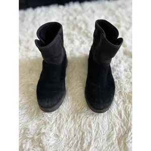 UGG Australia Black Suede Leather Ankle Boots Women's Comfy Winter Shoes‎ 7 thumbnail 3