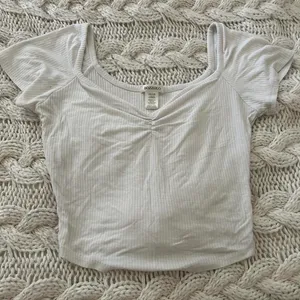Brandy Melville White Ripped crop Top thumbnail 1