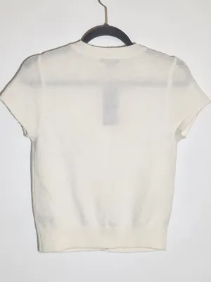 Wild Fable Cream Short Sleeve Button Down Cardigan Sweater Size XS NWT thumbnail 4