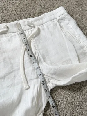 Standard James Perse Women’s 100% Linen Pants Drawstring Minimalist White 2/US 6 thumbnail 10