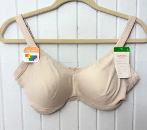 Warner's Nude Easy Does It wireless lightly lined Smoothing Bra ‎ size L Tan Size L thumbnail 1