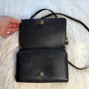 Tory Burch Black McGraw Flat Leather Wallet Crossbody thumbnail 7