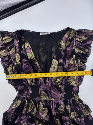 Ulla Johnson Nerissa Dress Black Floral High-Low Ruffle Midi Dress thumbnail 6