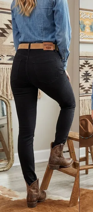 Denizen by Levi's High Rise Skinny Jeans - Black - Size 8 thumbnail 1