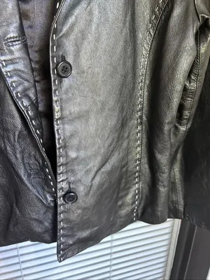 Vintage Style & Co Collection Petite Black Leather Whip stitching Jacket S thumbnail 12