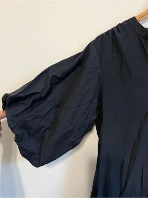 Roller Rabbit Tiered Cotton Silk Blend Dress Size Small Black Long Sleeve thumbnail 4
