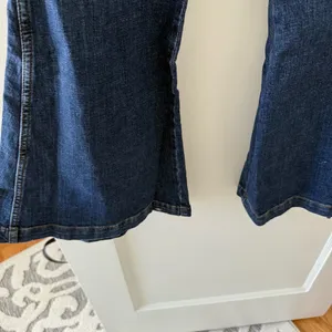 Wrangler Retro High Rise Wide Leg Flare Jeans Front Patch Pockets Size 25x36 NWT thumbnail 2