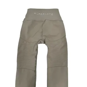 Alphalete Womens XS Moto Ribbed‎ High Waisted Leggings Taupe Brown Athletic 23in thumbnail 4