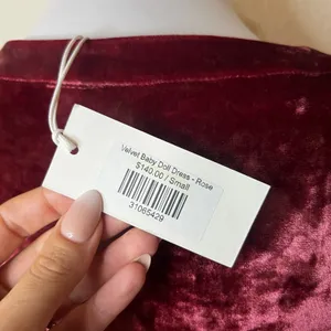 Wings Hawaii Velvet Velvety Baby Doll Dress in Rose NEW SMALL thumbnail 6