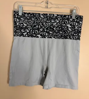 Jockey Light Gray Bike Shorts with Black Floral Waistband thumbnail 1